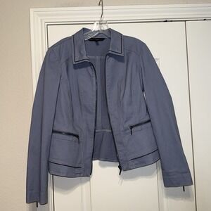 White House Black Market Peplum Jacket Flint Stone Size 8